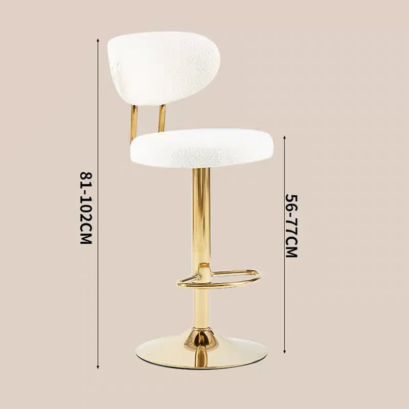 Adjustable velvet bar stool with backrest and footrest, featuring a rotating lifting bar chair in Nordic style from 𝕄𝕔 𝕋𝕙𝕖 𝔹𝕝𝕒𝕔𝕜 𝔻�