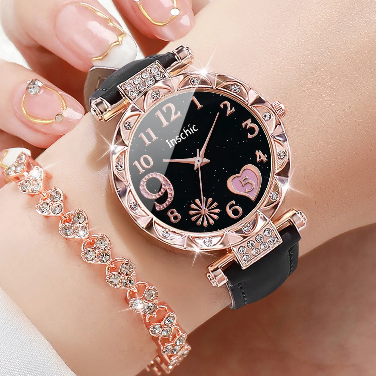 Set of 2/4/6 fashion rhinestone women’s watches by 𝕄𝕮 𝕋𝕙𝕖 𝔹𝕝𝕒𝕔𝕜 𝔻𝕚𝕒�