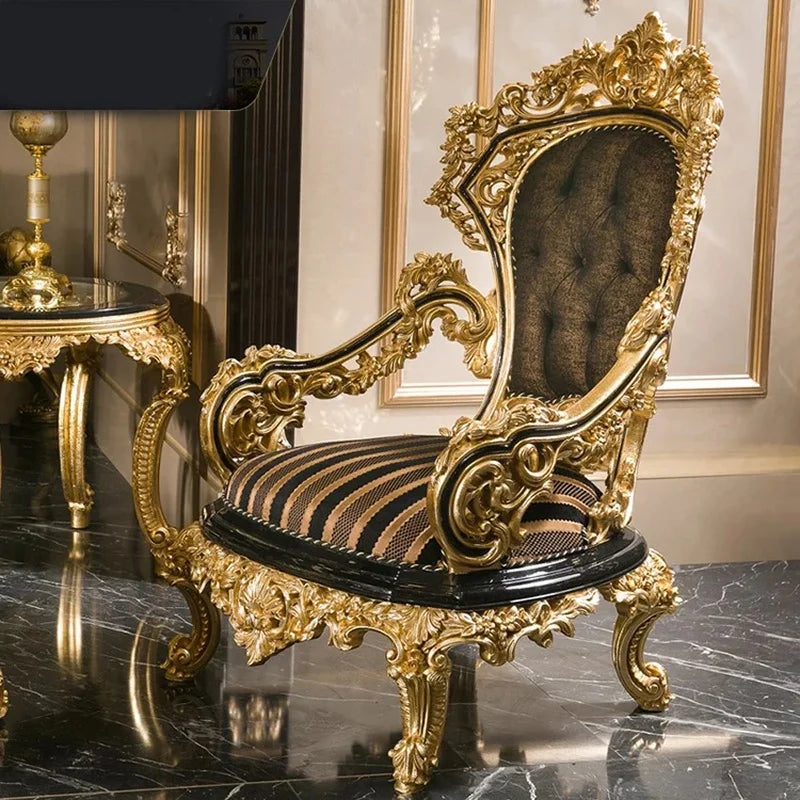 Antique Baroque style luxury sofa set by MC THE BLACK DIAMOND, featuring ornate carved wood and plush upholstered cushions.