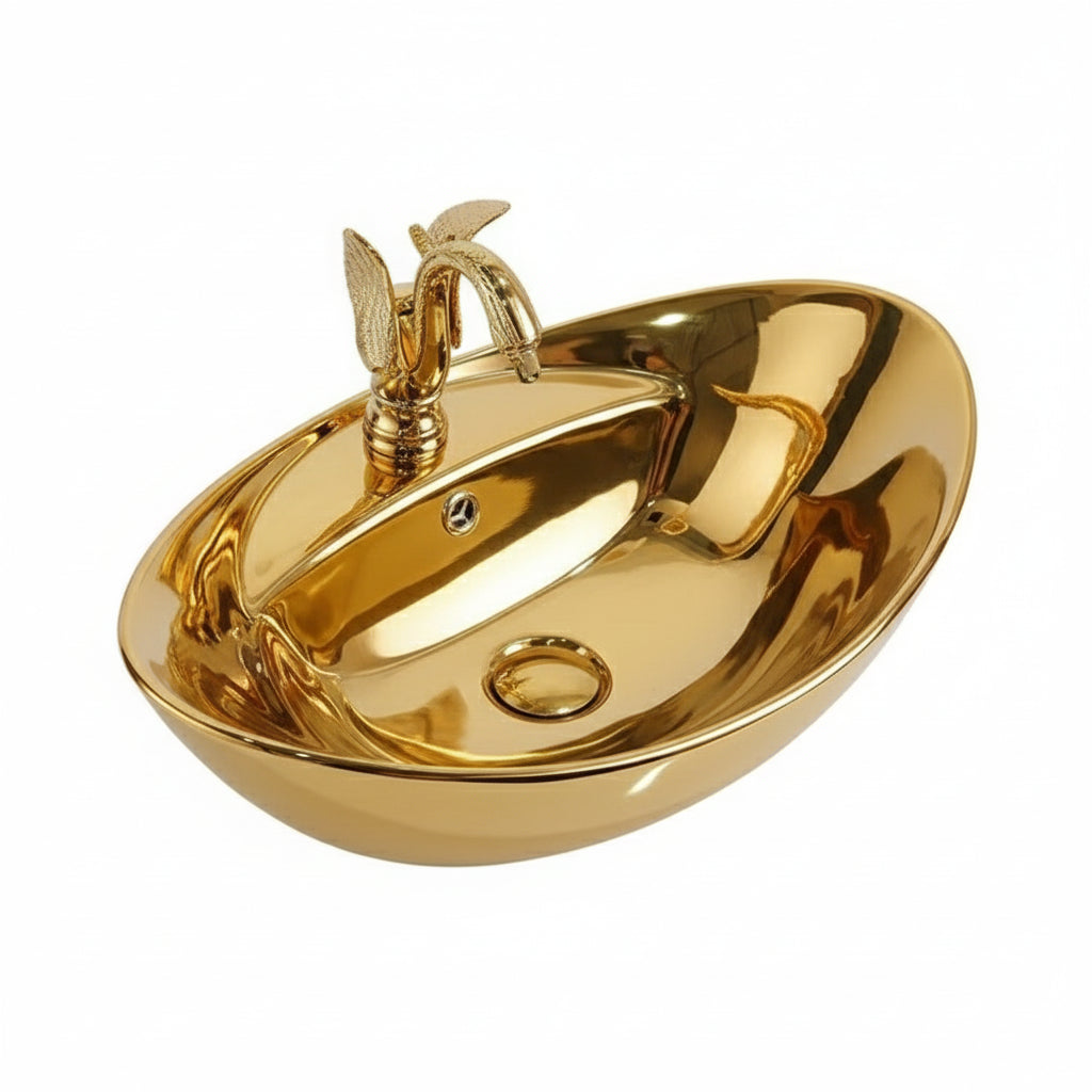 Modern gold ceramic bathroom sink by MC THE BLACK DIAMOND, European-style hand wash basin for stylish home decor.