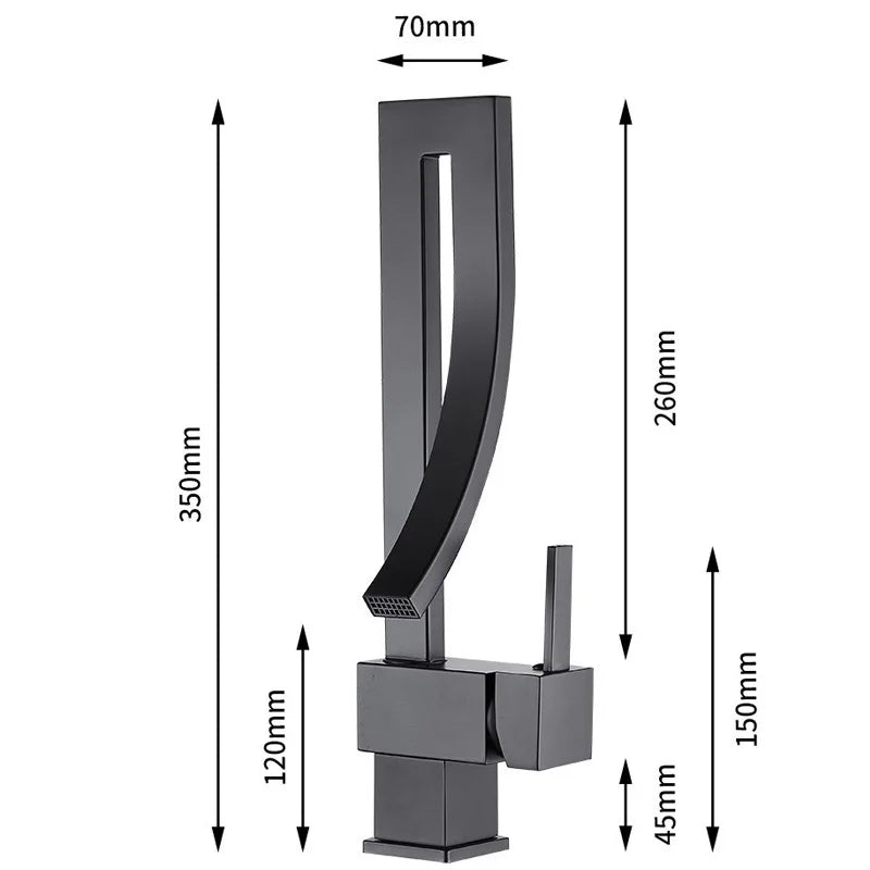 Elegant brass square basin faucet from MC THE BLACK DIAMOND for bathroom sink installation, featuring modern design and durable construction.