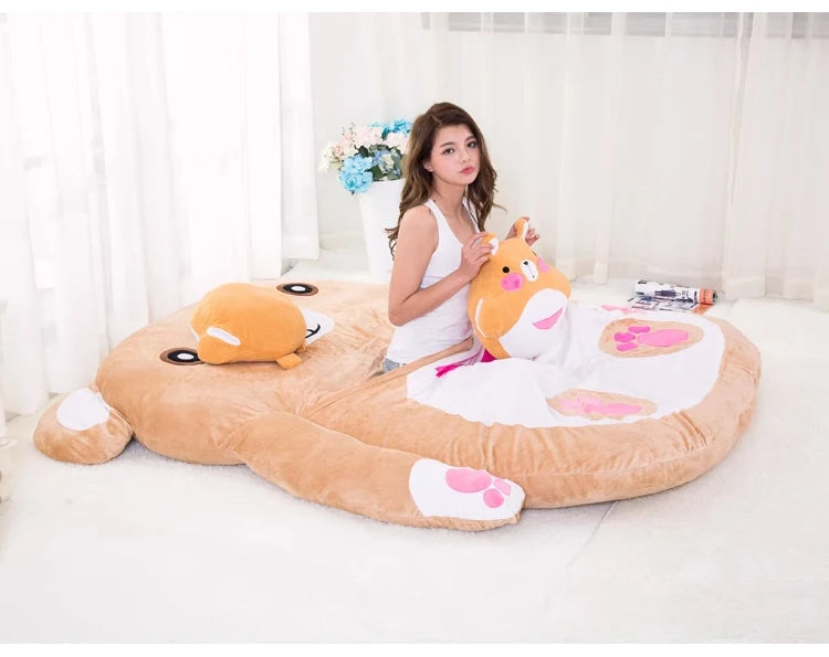 MC THE BLACK DIAMOND cartoon mattress lazy sofa bed for adults, featuring colorful futon-style furniture with soft cushions.