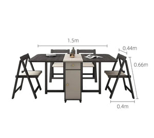 1.5m 4chairs khaki