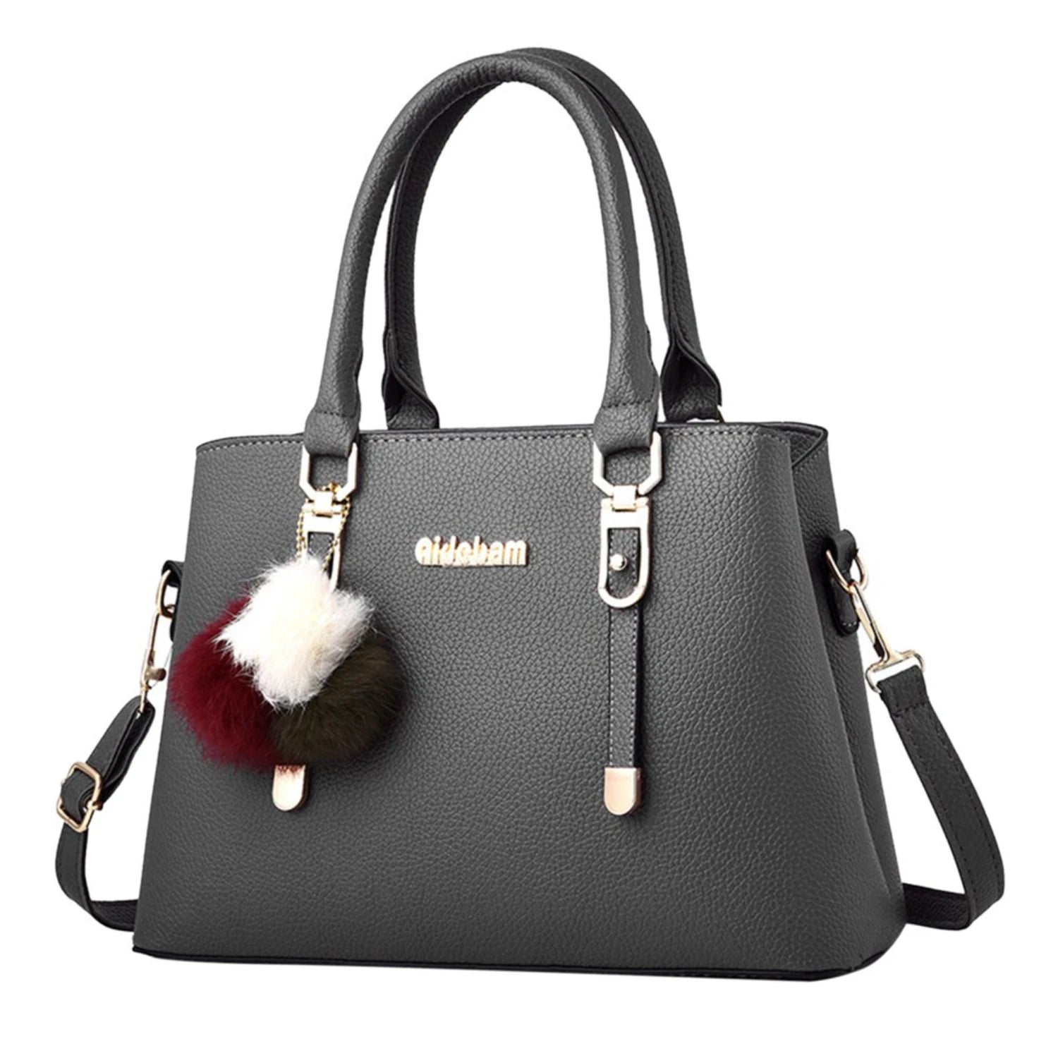 Large capacity leather messenger handbag for women, stylish MC THE BLACK DIAMOND female bag with spacious interior and elegant design.