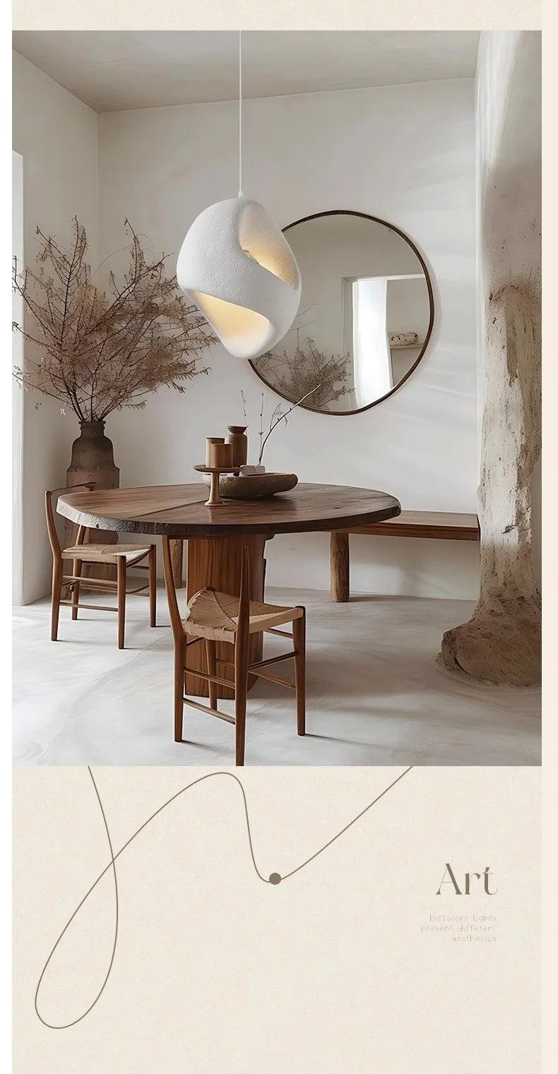 Nordic Villa Stairs Wabi Sabi E27 LED pendant lights by MC THE BLACK DIAMOND hanging along a staircase with a minimalist design