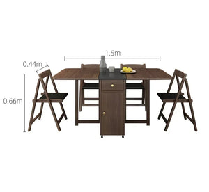 1.5m 4chairs Walnut