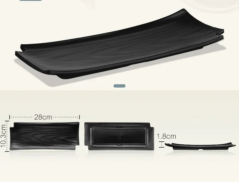 Black rectangular melamine plate from 𝕄𝕔 𝕋𝕙𝕖 𝔹𝕝𝕒𝕔𝕜 𝔻𝕚𝕒𝕞𝕠𝕟�