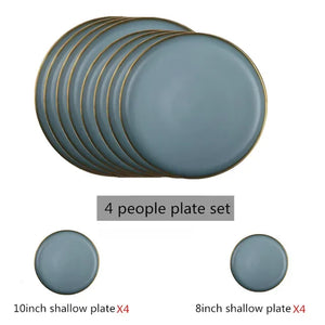 4 people plate  set