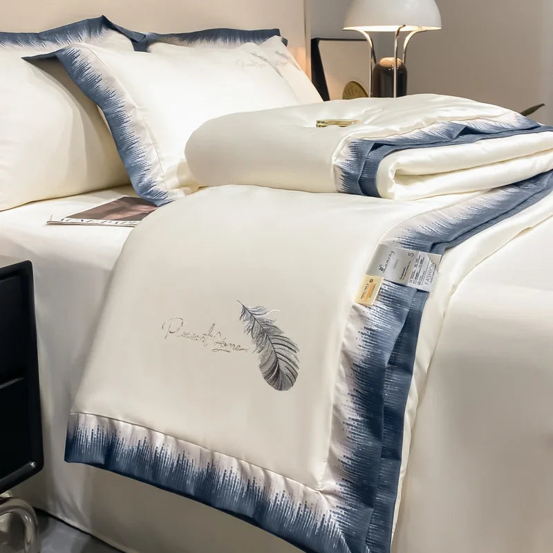 Feather embroidered summer blanket by 𝕄𝕔 𝕋𝕙𝕖 𝔹𝕝𝕒𝕔𝕜 𝔻𝕚𝕒𝕞𝕠𝕟�