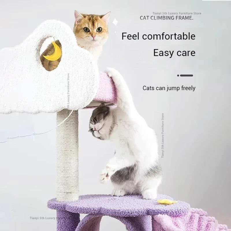 MC The Black Diamond designer Danish cat condo with a Nordic space capsule design, featuring a luxurious climbing frame for cats.