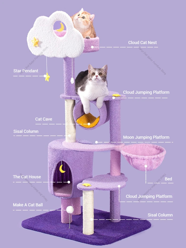MC THE BLACK DIAMOND Designer Denmark Cat Climbing Frame in Nordic style, featuring a space capsule tree condo for cats.