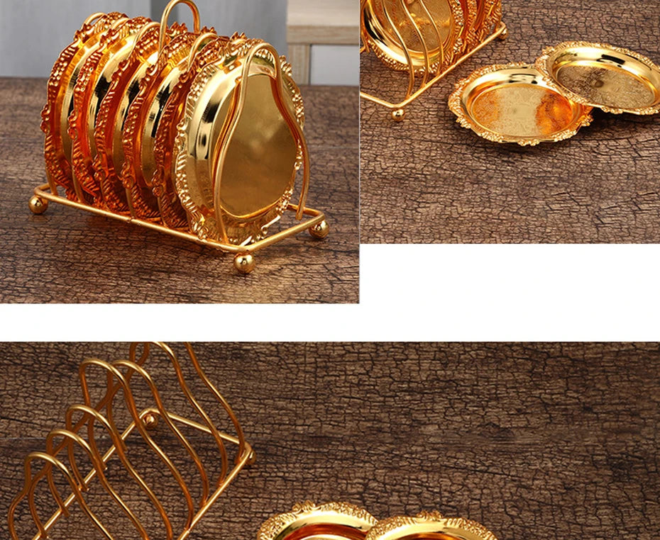 Set of six golden dining plates from 𝕄𝕮 𝕋𝕙𝕖 𝔹𝕝𝕒𝕔𝕜 𝔻𝕚𝕒𝕞𝕠𝕟�