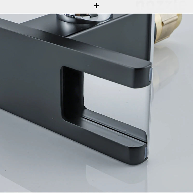 MC THE BLACK DIAMOND luxury LED black basin faucet with single handle, tall and short bath tap for hot and cold water.
