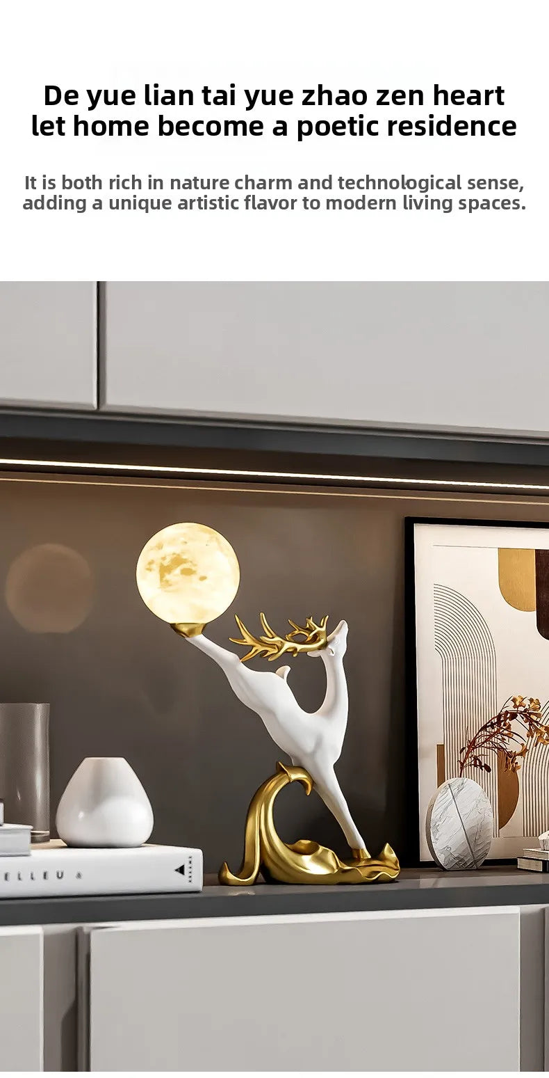Nordic luxury deer figurine ornament by 𝕄𝕔 𝕋𝕙𝕖 𝔹𝕝𝕒𝕔𝕜 𝔻𝕚𝕒𝕞𝕠𝕟