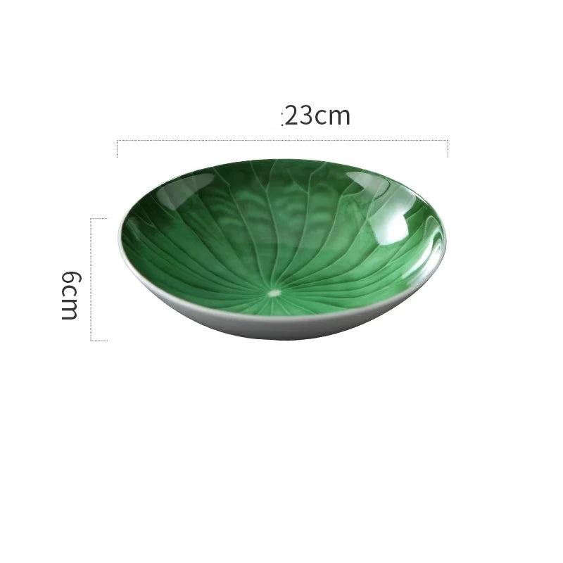Unique Green Lotus Leaf Plate H