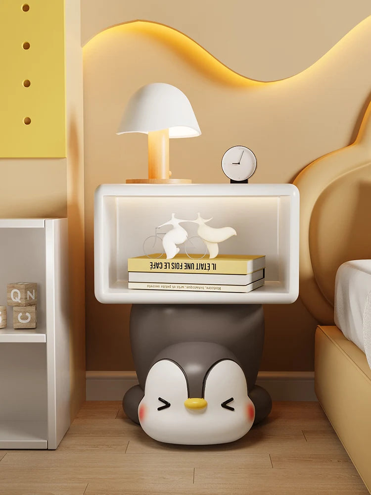 MC THE BLACK DIAMOND children's bedroom nightstand table with a modern design, featuring a sleek wooden finish and compact storage.