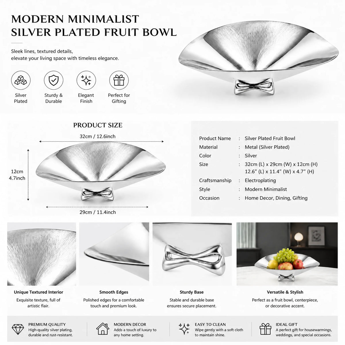 Luxury Gold Washed Fruit Bowl,