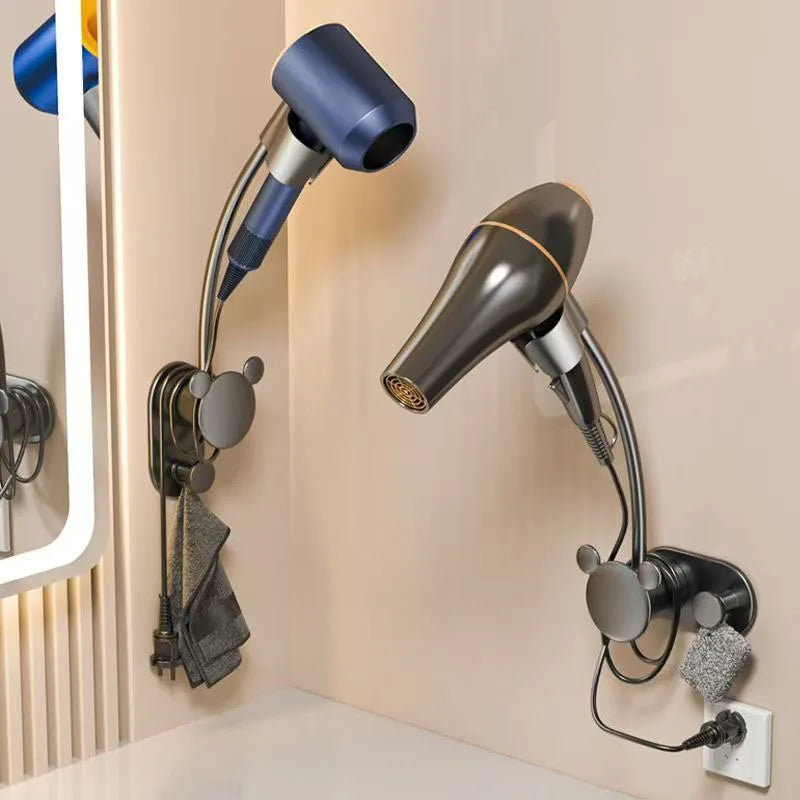 Wall-mounted hair dryer holder and bathroom shelf by 𝕄𝕔 𝕋𝕙𝕖 𝔹𝕝𝕒𝕔𝕜 𝔻𝕚𝕒𝕞𝕠�