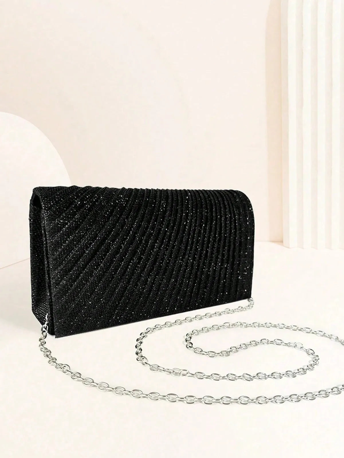 Women's black glitter evening shoulder bag by 𝕄𝕔 𝕋𝕙𝕖 𝔹𝕝𝕒𝕔𝕜 𝔻𝕚𝕒𝕞𝕠𝕟�
