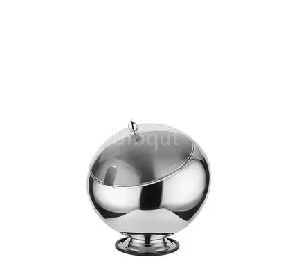 Stainless steel oblique mouthed sauce bowl with lid, designed by 𝕄𝕔 𝕋𝕙𝕖 𝔹𝕝𝕒𝕔𝕜 𝔻𝕚𝕒𝕞