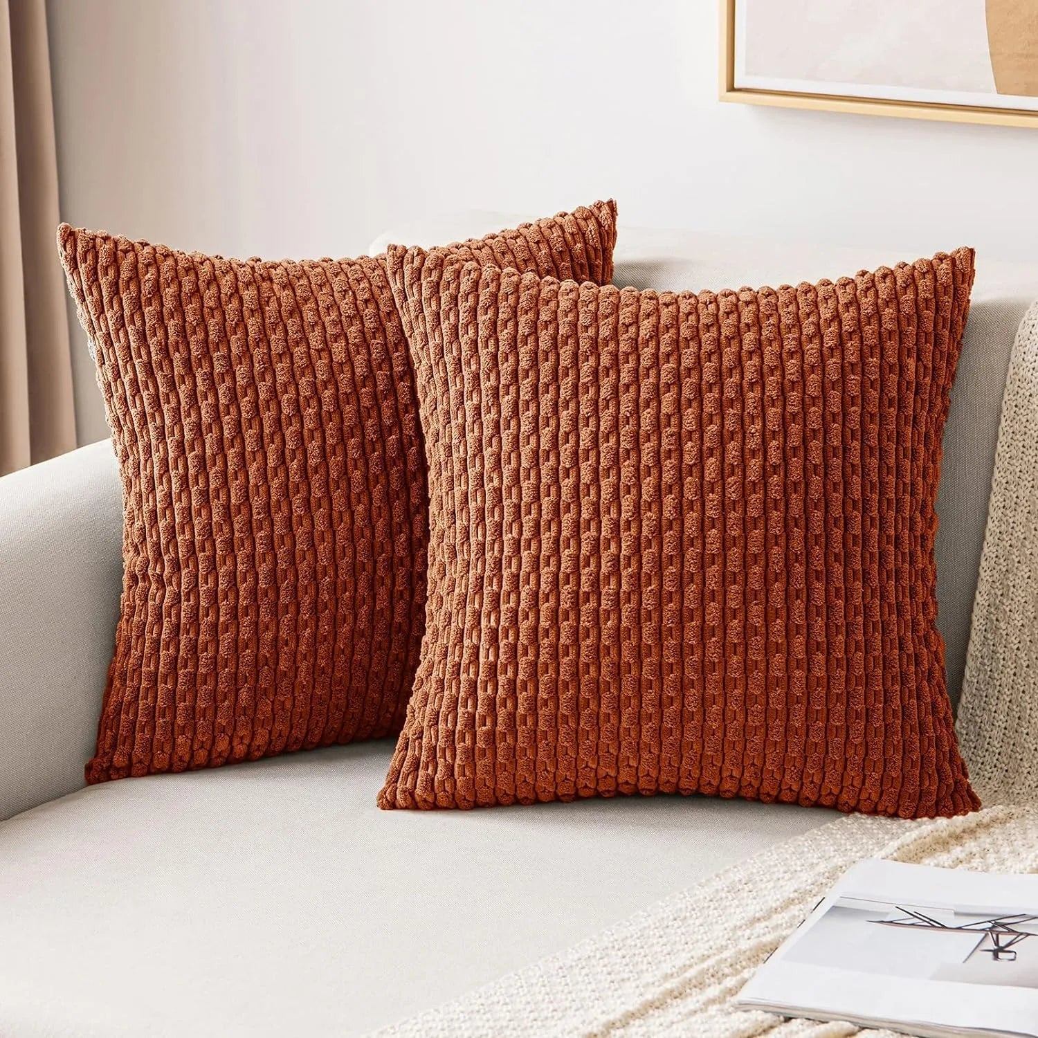 Dark green corduroy throw pillow cover with 16x16 inch size, decorative cushion for couch, bed, or sofa from 𝕄𝕔 𝕋𝕙𝕖 𝔹𝕝𝕒𝕔𝕜