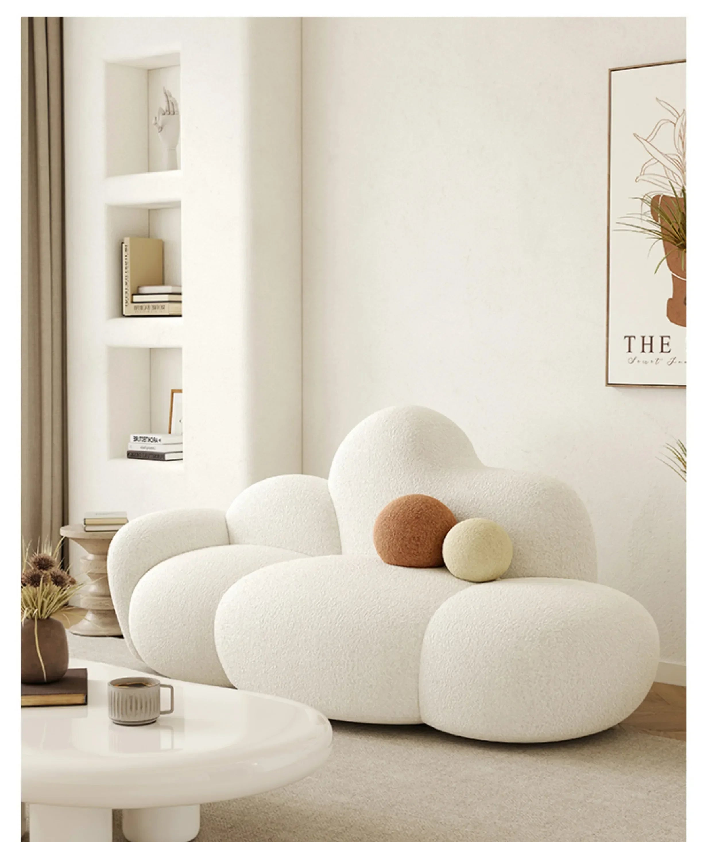 White MC THE BLACK DIAMOND living room sofa with plush cushions, ideal for relaxing and outdoor lounge use.