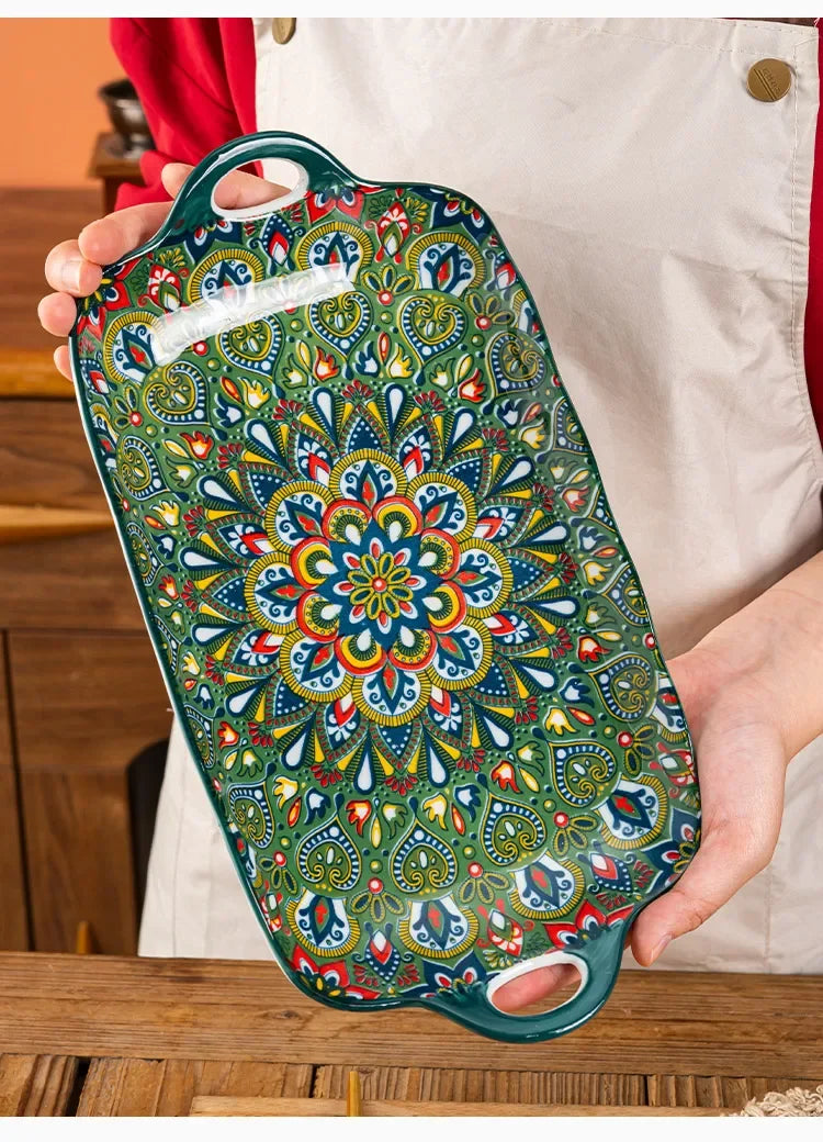 Bohemia ceramic rice bowl and serving plate by 𝕄𝕔 𝕋𝕙𝕖 𝔹𝕝𝕒𝕔𝕜 𝔻𝕚𝕒𝕞𝕠�
