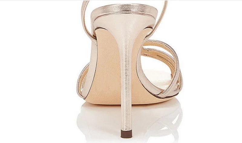 FHC European women’s high heeled sandals with ankle cross straps, peep toe, summer stage shoes from 𝕄𝕔 𝕋𝕙𝕖 𝔹𝕝𝕒𝕔𝕜 𝔻�