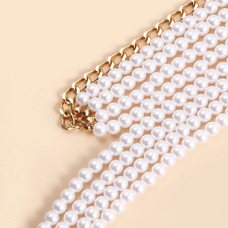 Multilayer pearl waist chain by 𝕄𝕔 𝕋𝕙𝕖 𝔹𝕝𝕒𝕔𝕜 𝔻𝕚𝕒𝕞𝕠𝕟�