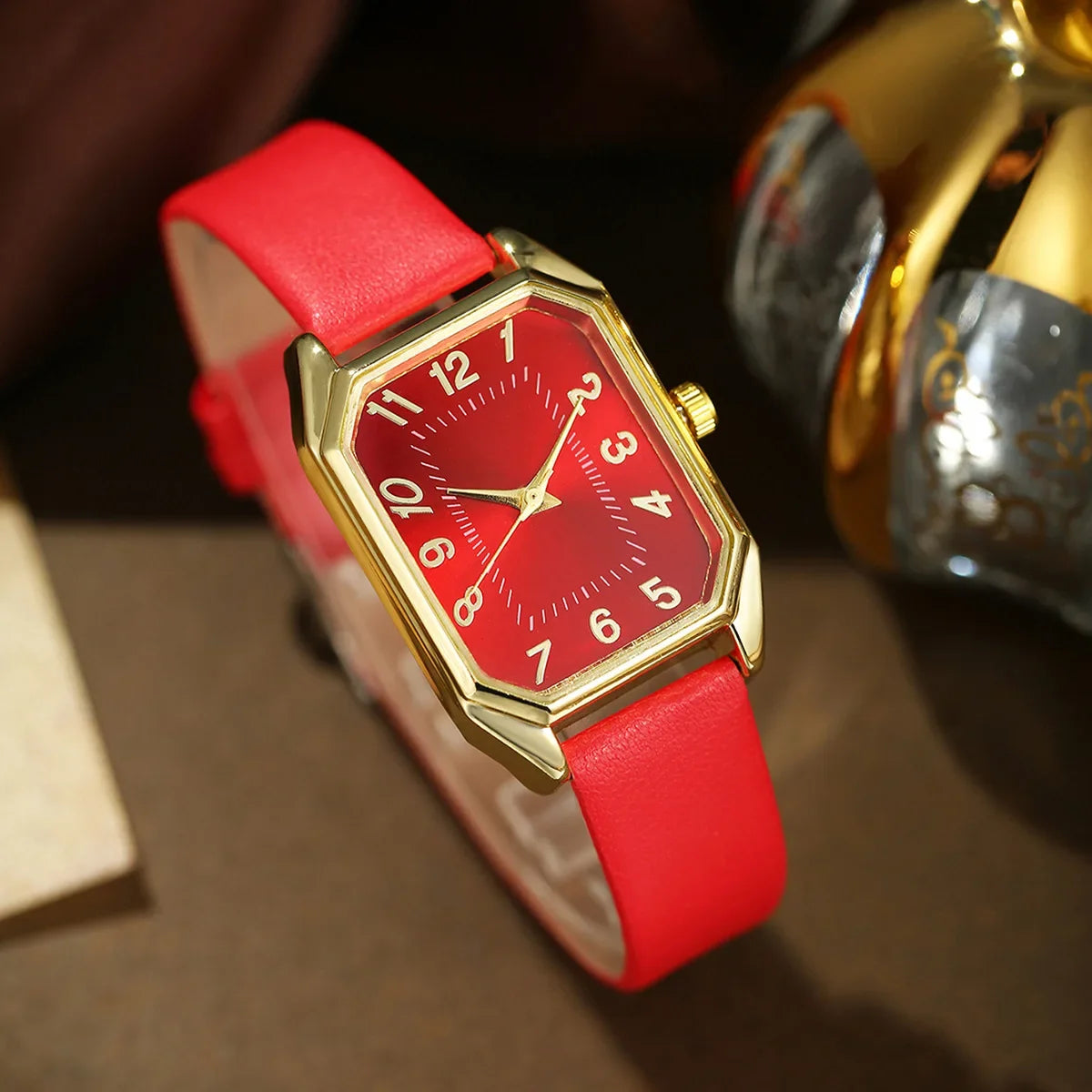 Luxury fashion square women's watch from Mohammad Collection, featuring a sleek jewelry design with a stylish square face.