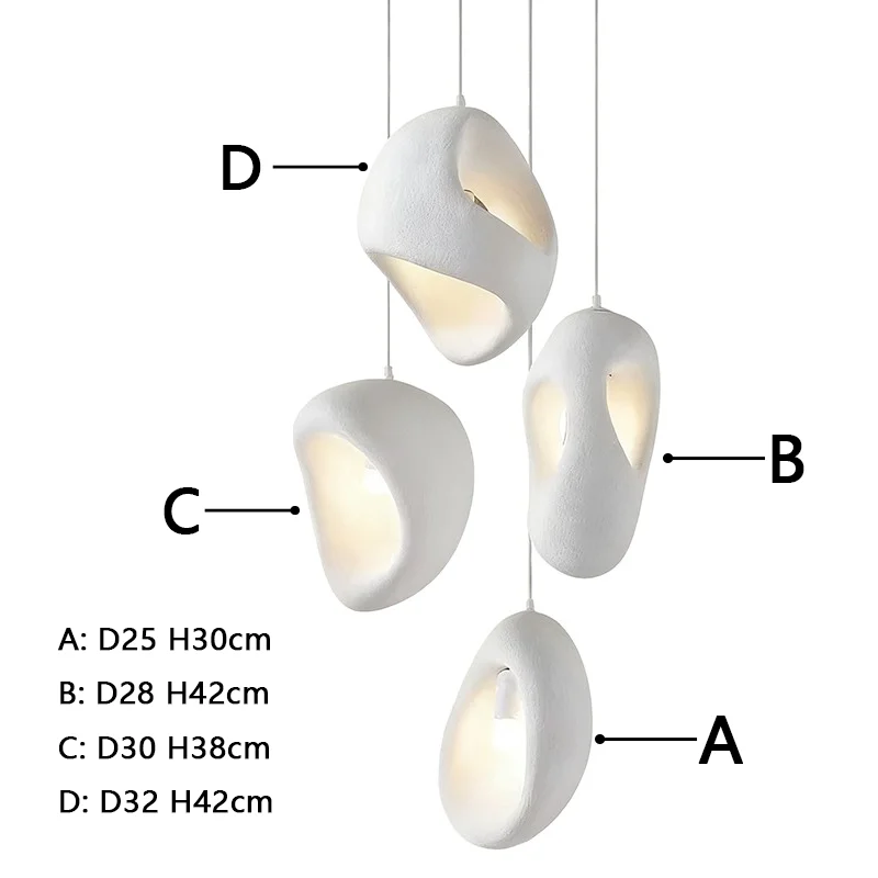 Nordic Villa Stairs Wabi Sabi E27 LED pendant light by MC THE BLACK DIAMOND, featuring a minimalist design and warm lighting.
