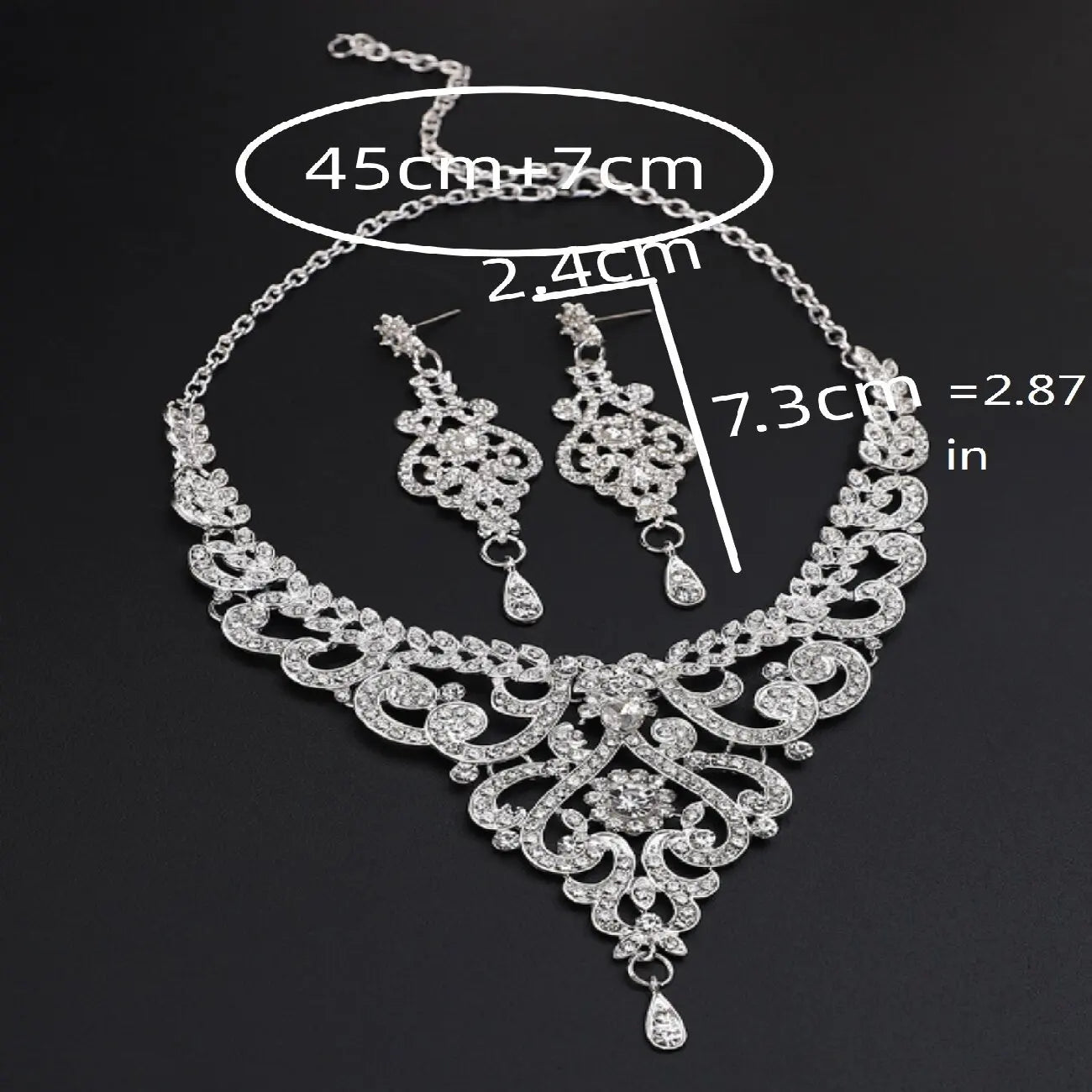 Design Sense Palace Style jewelry set by MC The Black Diamonds featuring high-end rhinestone inlaid women's accessories.