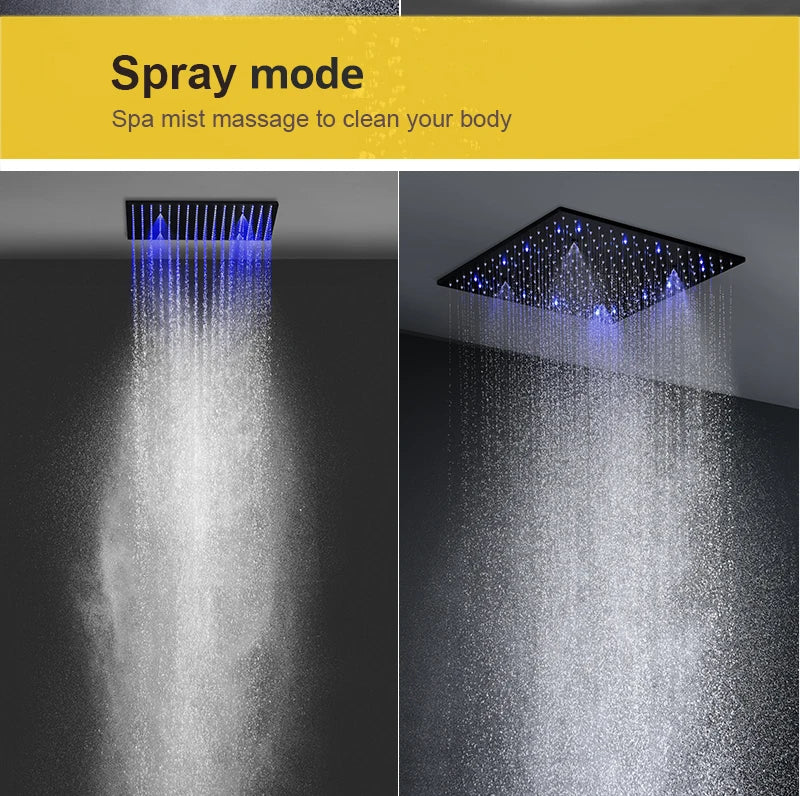 Luxury 16/20 inch rain shower head set from 𝕄𝕔 𝕋𝕙𝕖 𝔹𝕝𝕒𝕔𝕜 𝔻𝕚𝕒𝕞𝕠