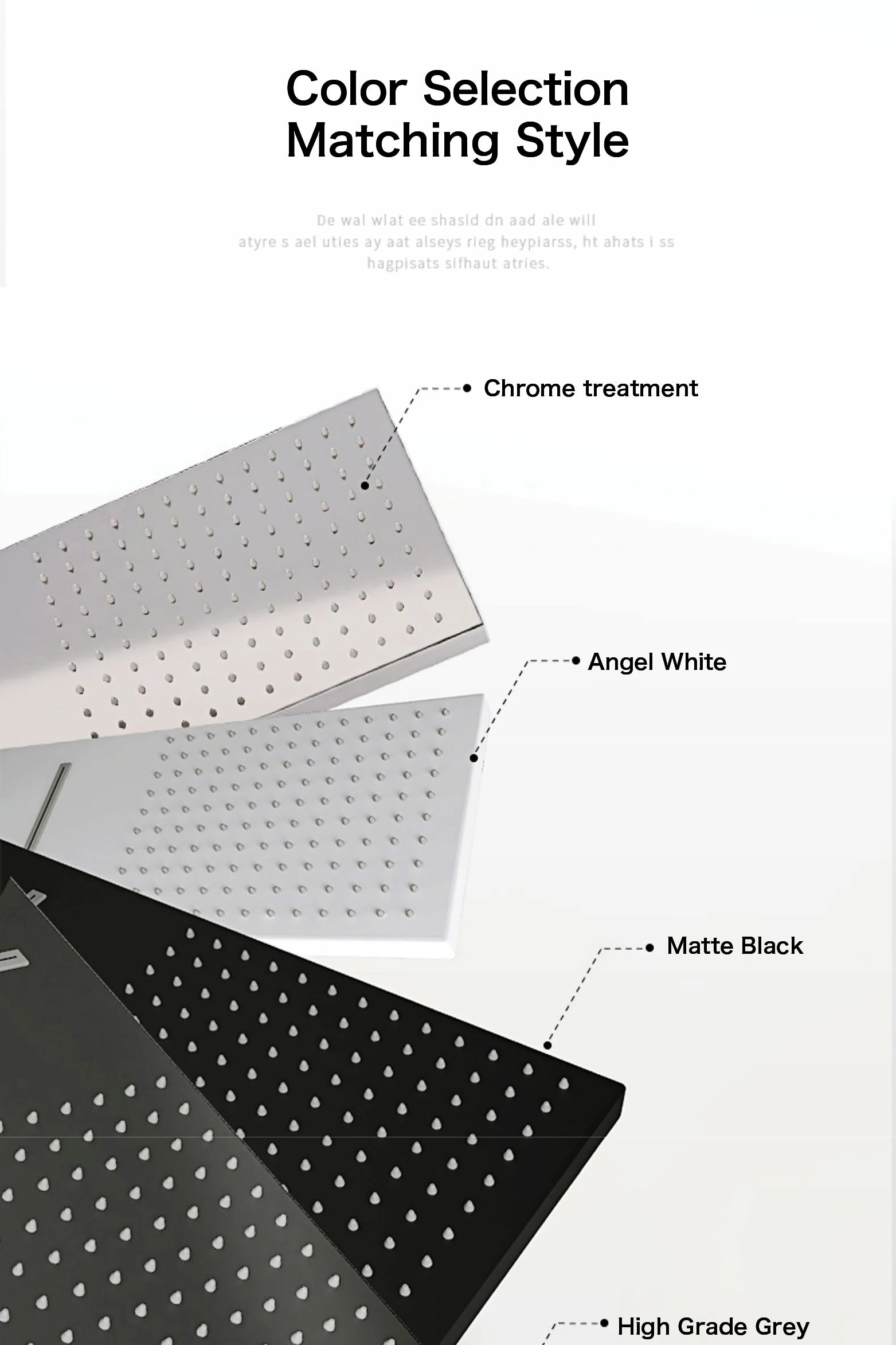 Luxury MC THE BLACK DIAMOND black shower system with wall-mounted bath tap, LED digital display, dual hot and cold control