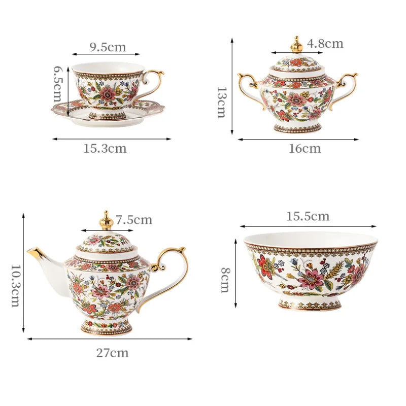 French floral bone china coffee cup and saucer set by 𝕄𝕔 𝕋𝕙𝕖 𝔹𝕝𝕒𝕔𝕜 𝔻𝕚𝕒𝕞𝕠