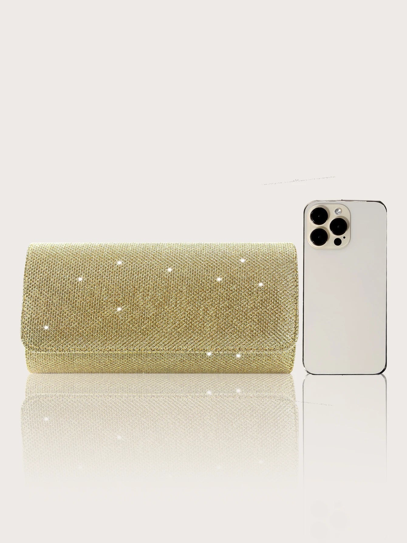 Elegant MC THE BLACK DIAMOND sparkly clutch handbag paired with a rhinestone necklace, earrings, and bracelet set for formal events.