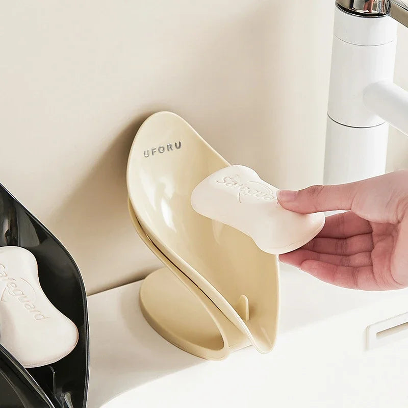 MC THE BLACK DIAMOND modern light luxury bathroom soap holder with self-draining design and leak-proof base, countertop soap dish.