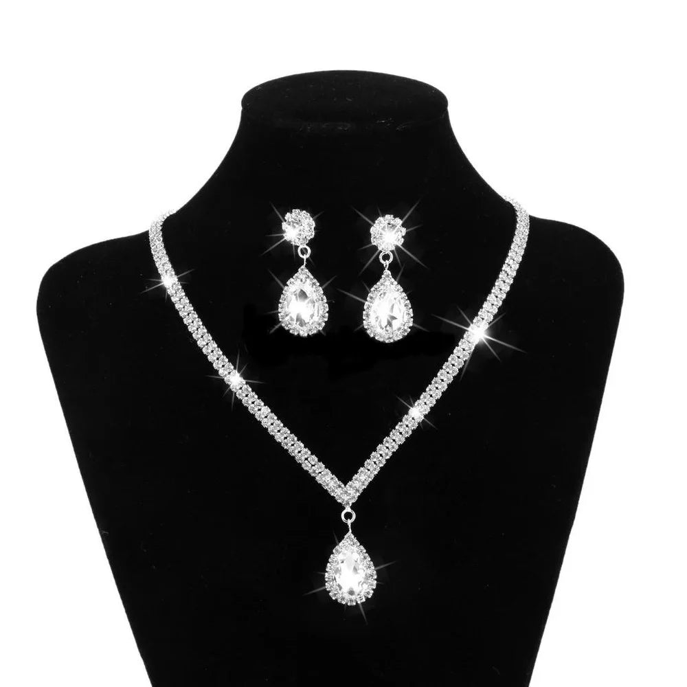 Wedding Season women's jewelry set with copper claw chain water drop necklace, earrings, and bracelet by 𝕄𝕔 𝕋𝕙𝕖 𝔹𝕝𝕒𝕔𝕜 𝔻𝕚�