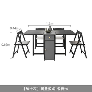 1.5m 4chairs grey