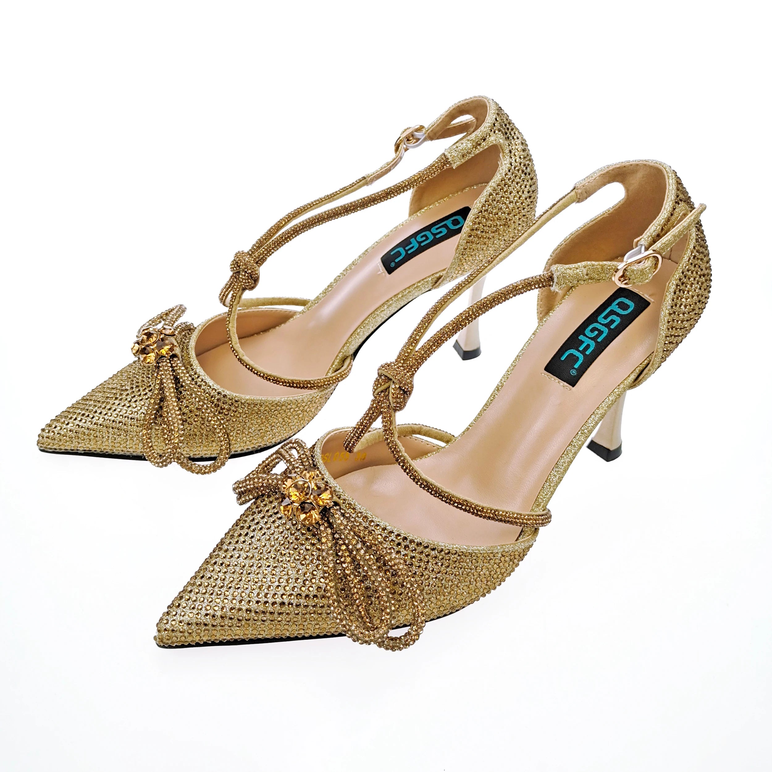 MC THE BLACK DIAMOND women's pointed toe high heels and rhinestone bags set in purple, featuring full upper design and inlaid details.