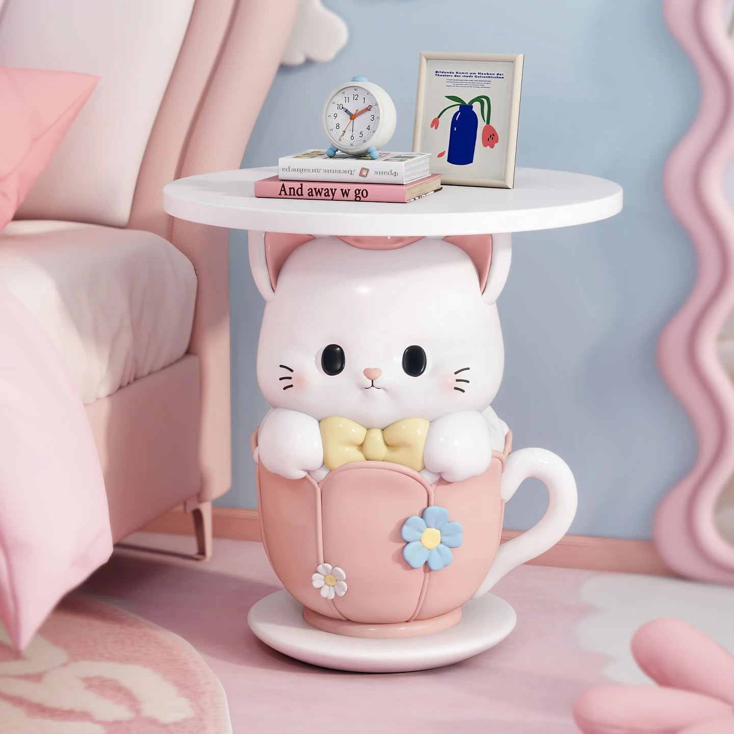 Kawaii MC THE BLACK DIAMOND coffee table with colorful, cute decor and a modern end table design for a stylish room.