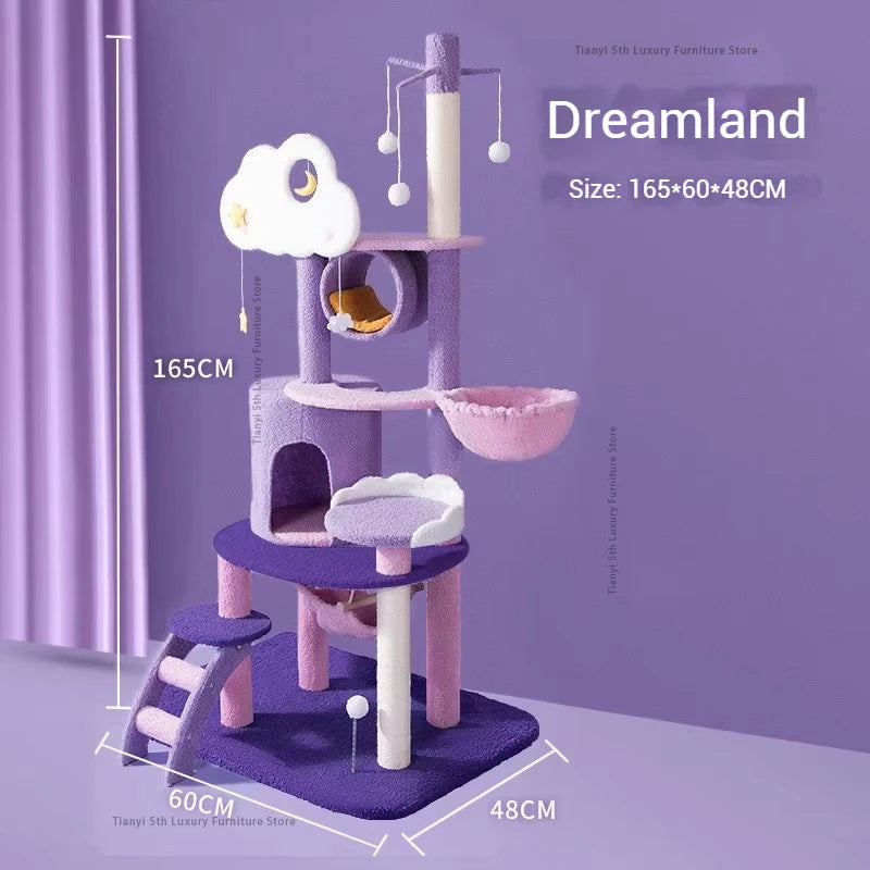 MC THE BLACK DIAMOND Designer Denmark Cat Climbing Frame and Space Capsule Tree, a luxurious cat condo house with multiple levels and cozy spaces.