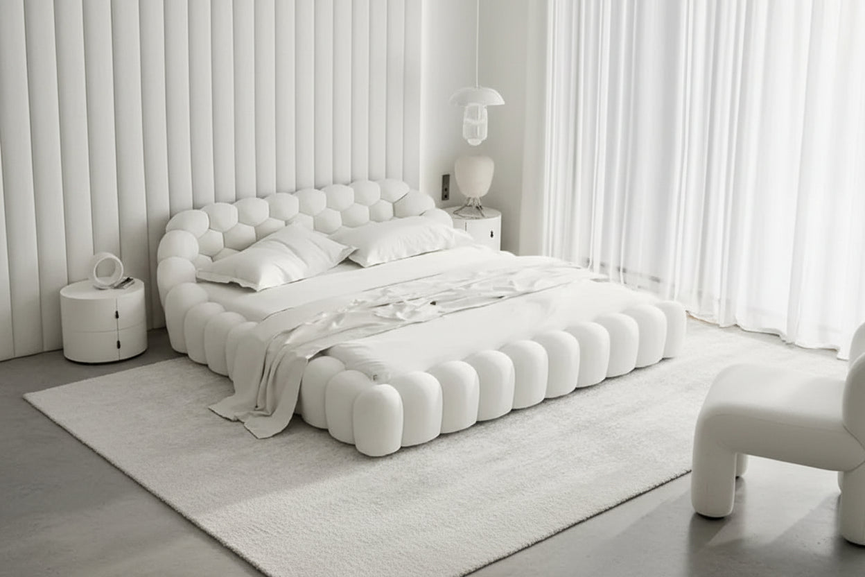 Modern black platform bed by 𝕄𝕔 𝕋𝕙𝕖 𝔹𝕝𝕒𝕔𝕜 𝔻𝕚𝕒𝕞𝕠𝕟𝕕