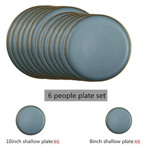 6 people plate  set