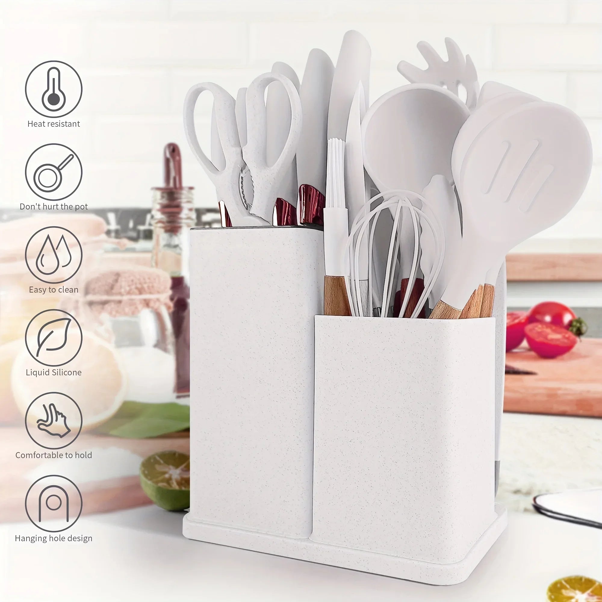 19-piece non-stick silicone kitchen utensil set by 𝕄𝕮 𝕋𝕙𝕖 𝔹𝕝𝕒𝕔𝕜 𝔻𝕚𝕒𝕞𝕠�