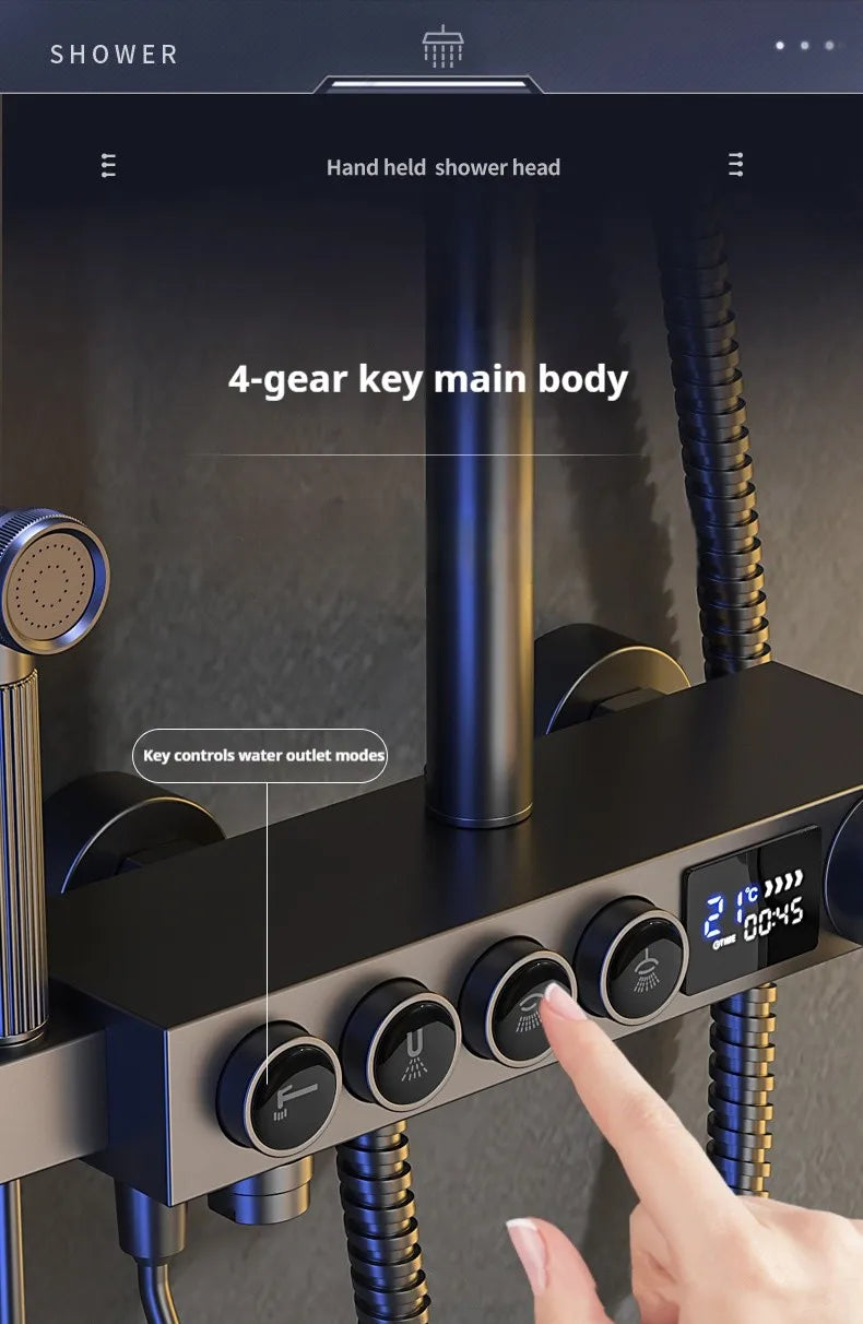 Modern MC The Black Diamonds bathroom shower head set for home use, featuring a sleek bath shower system with a modern design.