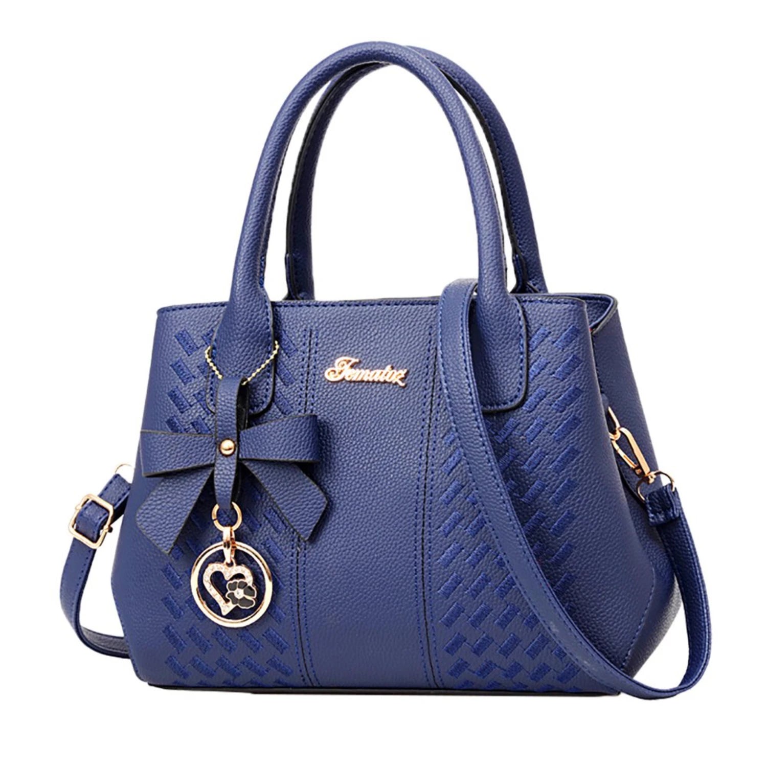 Large capacity leather messenger handbag for women by MC THE BLACK DIAMOND, stylish and spacious female bag with adjustable strap