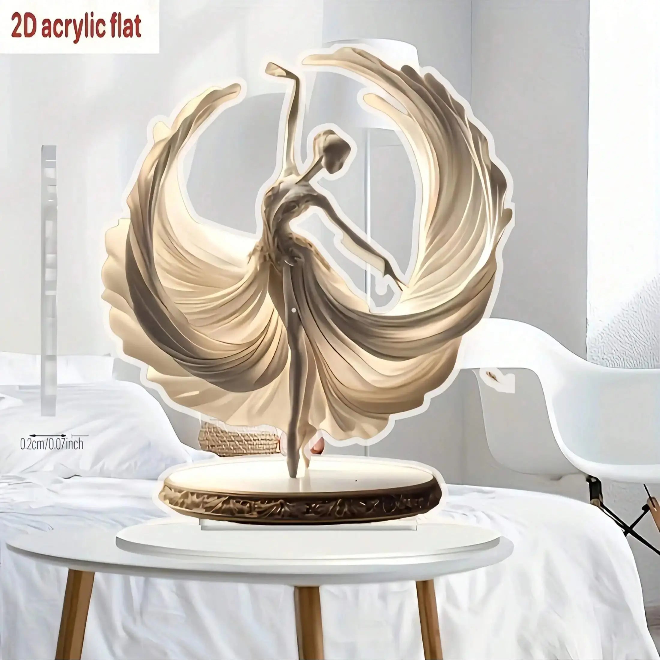 Crystal ballet dancer statue for home decor, featuring a classic design by MC THE BLACK DIAMOND, displayed on a neutral background.