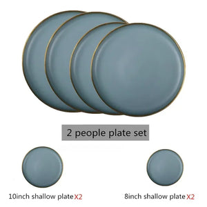 2 people plate  set