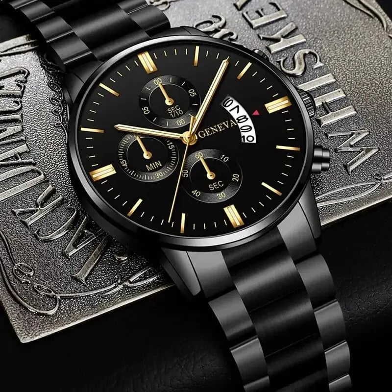Luxury men's stainless steel quartz watch by 𝕄𝕔 𝕋𝕙𝕖 𝔹𝕝𝕒𝕔𝕜 𝔻𝕚𝕒𝕞𝕠𝕟�